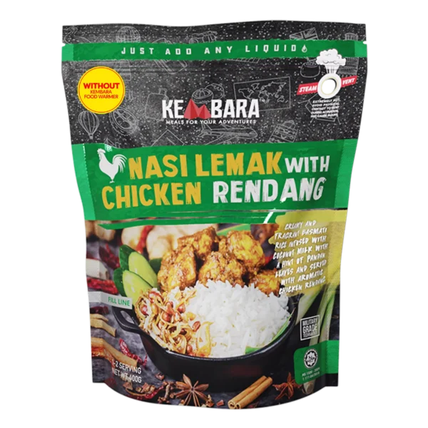 Nasi Lemak with Chicken Rendang (Without Food Warmer)